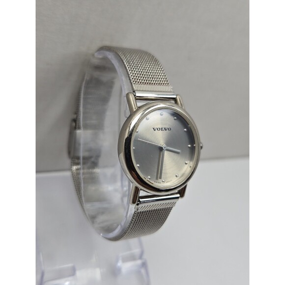 Womens Volvo Swiss 27mm Silver Tone Mesh Bracelet Quartz Watch 3ATM New Battery main image 7